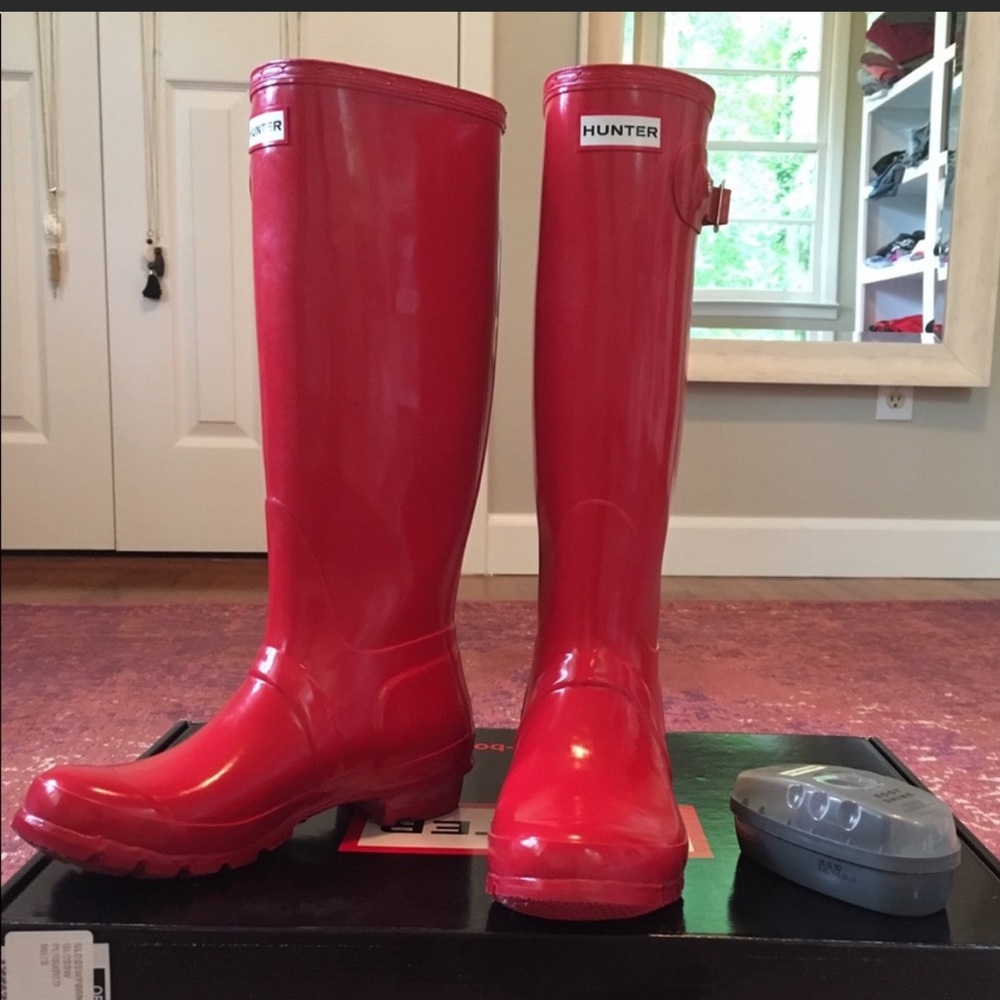Red Hunter rain boots